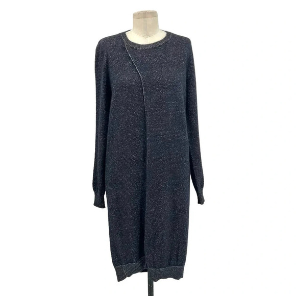 Maison Martin Margiela Charcoal Gray Drape‎ Front Wool Sweater Dress Size Medium - Picture 1 of 11